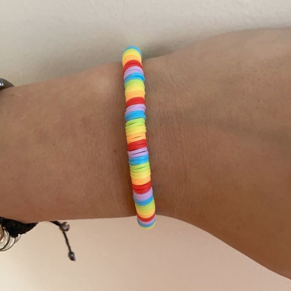 clay beaded bracelet